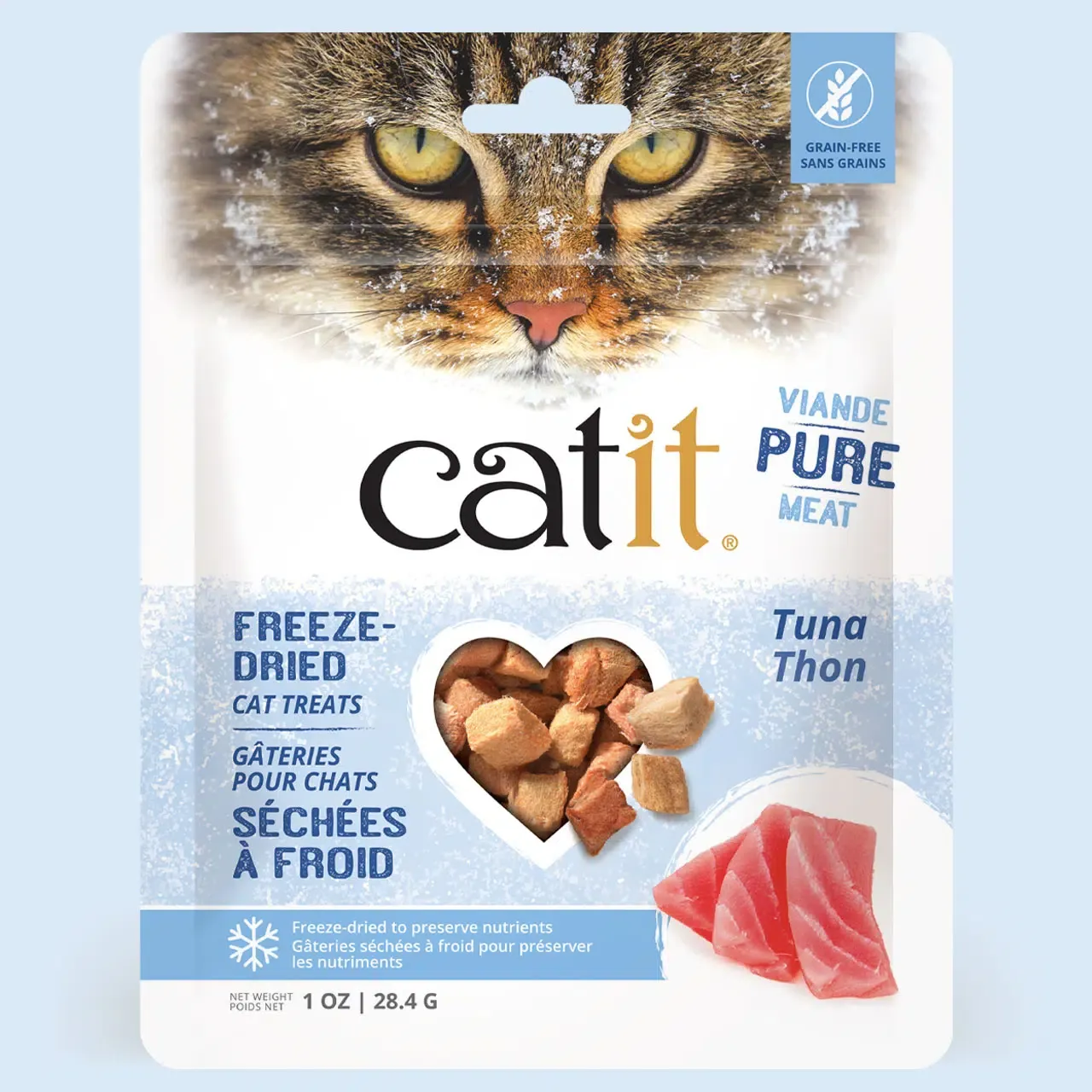 CATIT - Freeze-Dried Pure Tuna Meat Cat Treats, Size: 1oz