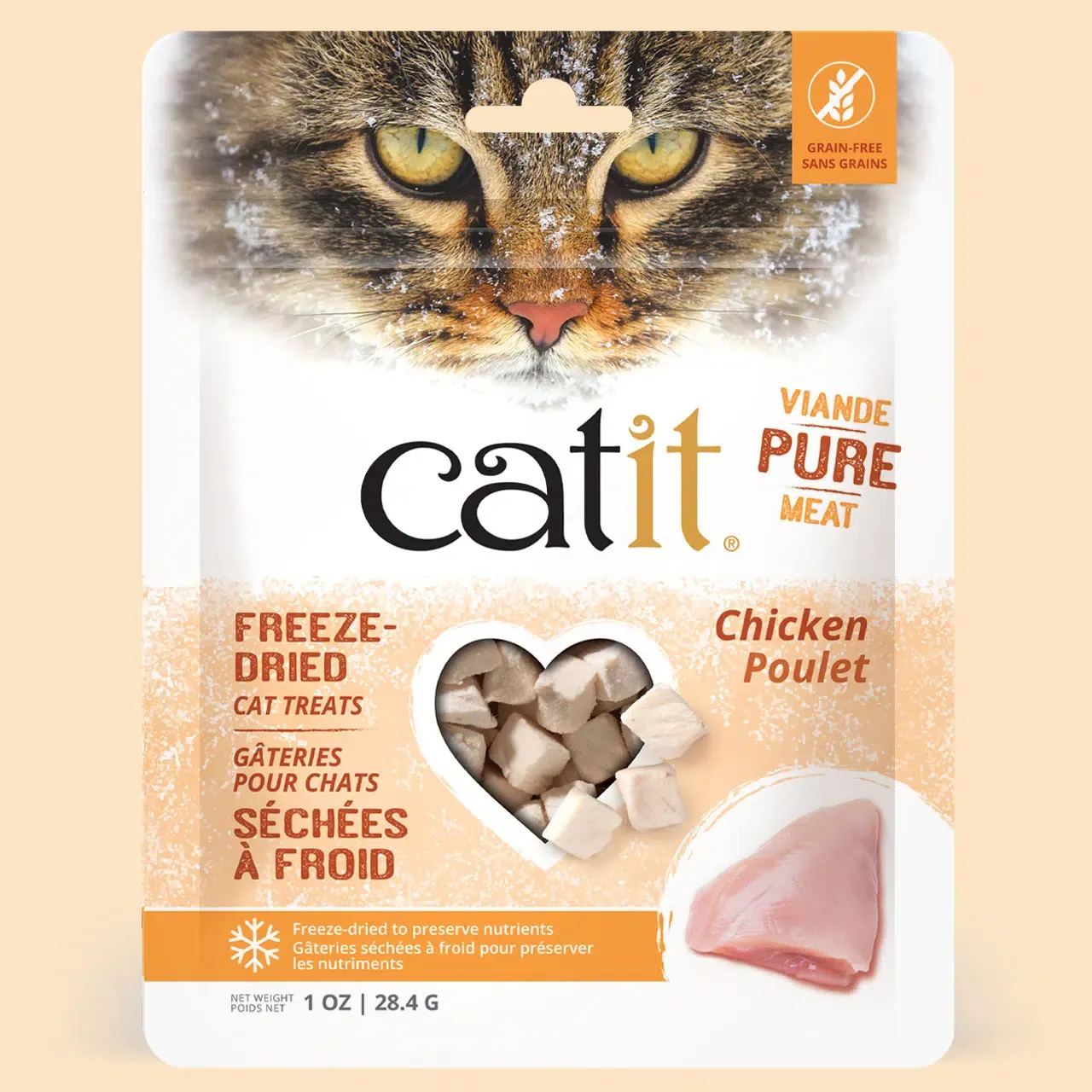 CATIT - Freeze-Dried Chicken Meat Cat Treats, Size: 1oz
