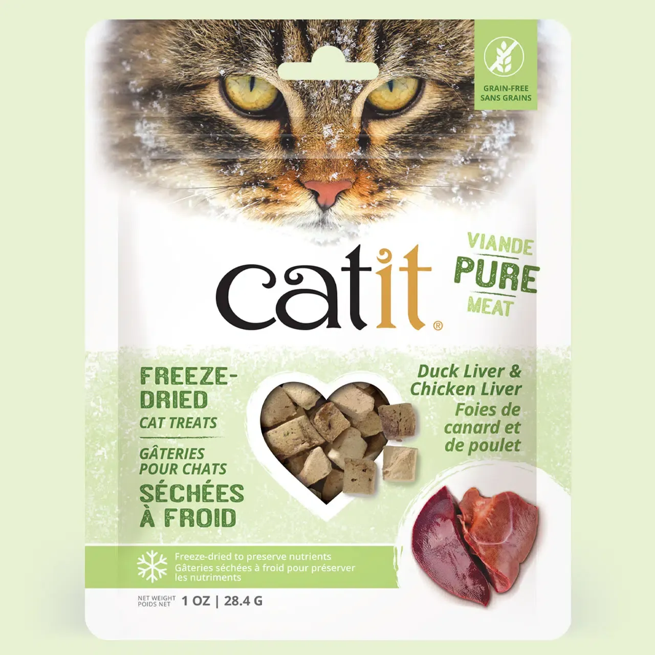 CATIT - Freeze-Dried Duck &amp; Chicken Liver Cat Treats, Size: 1oz