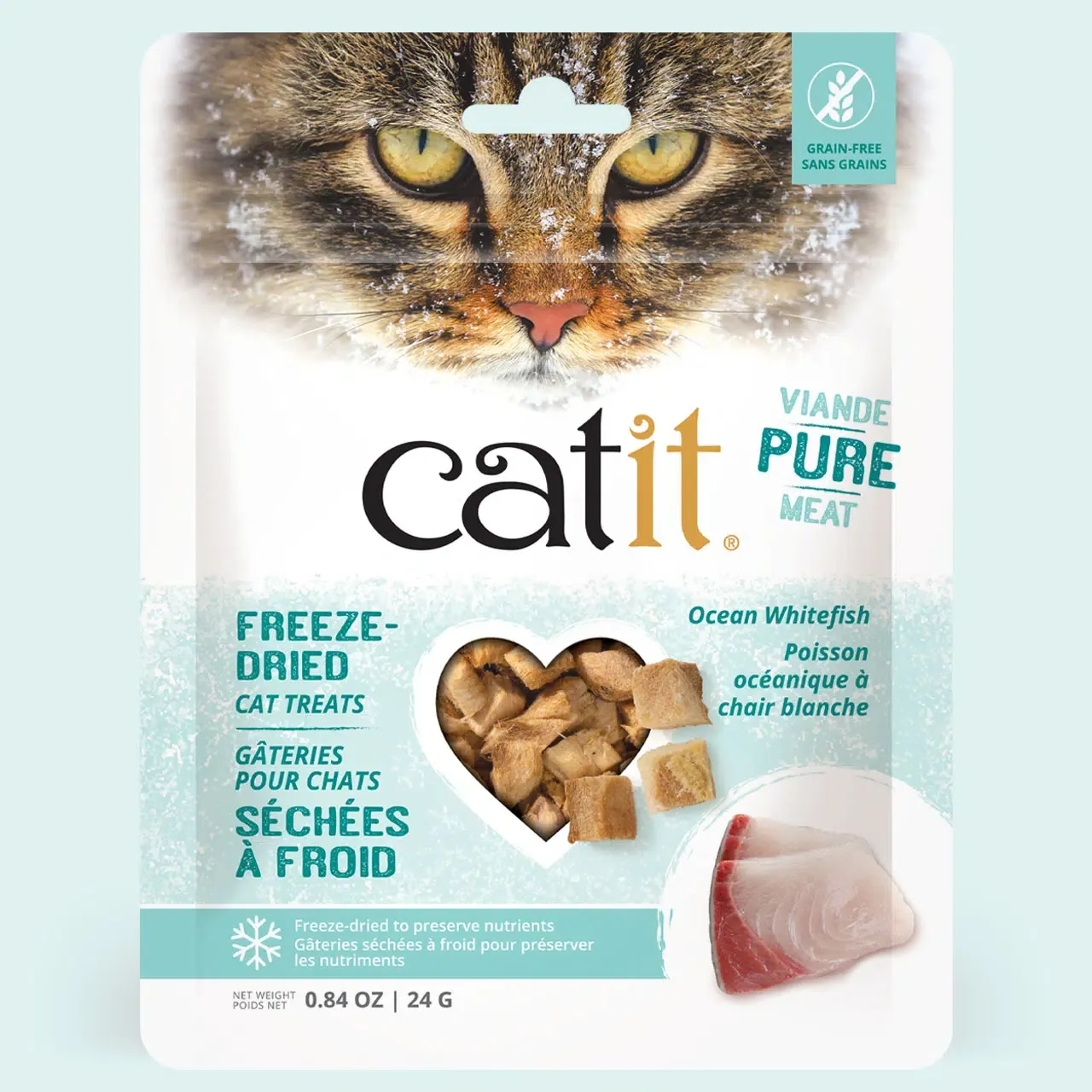 CATIT - Freeze-Dried Pure Ocean Whitefish Meat Cat Treats, Size: 1oz