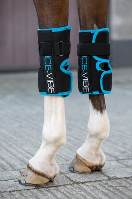 HORSEWARE - Ice-Vibe Knee Wrap Black/Aqua Full