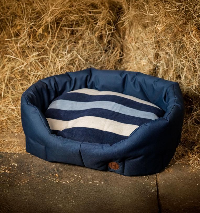 HORSEWARE - Witney Stripes Navy Newmarket Dog Bed