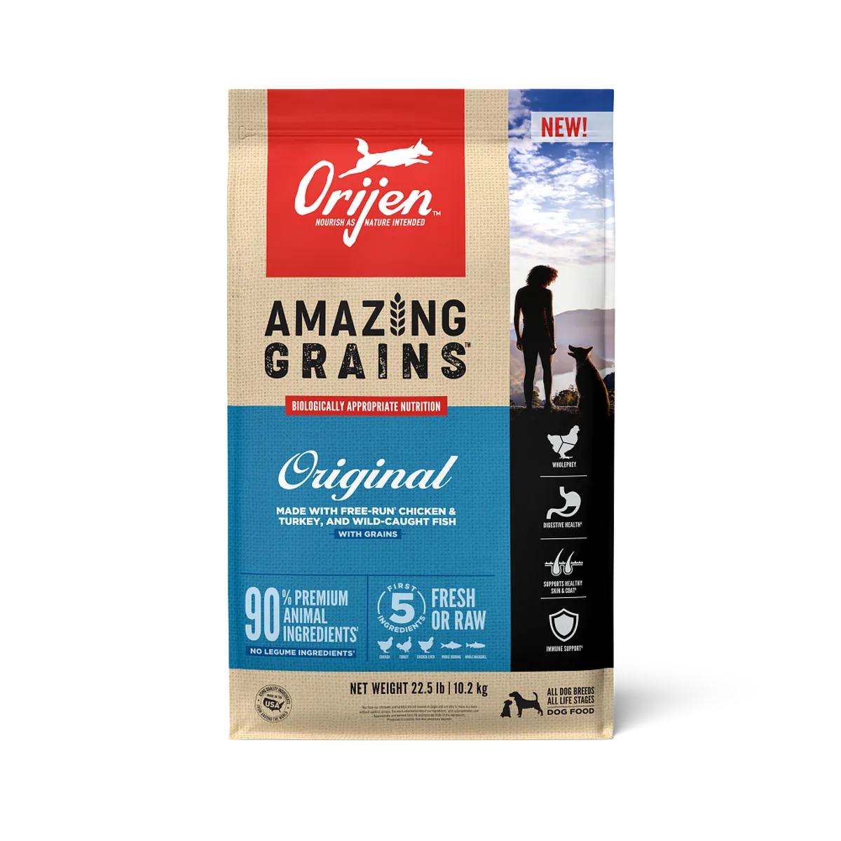 ORIJEN - Amazing Grains Original Recipe, Size: 1.8kg