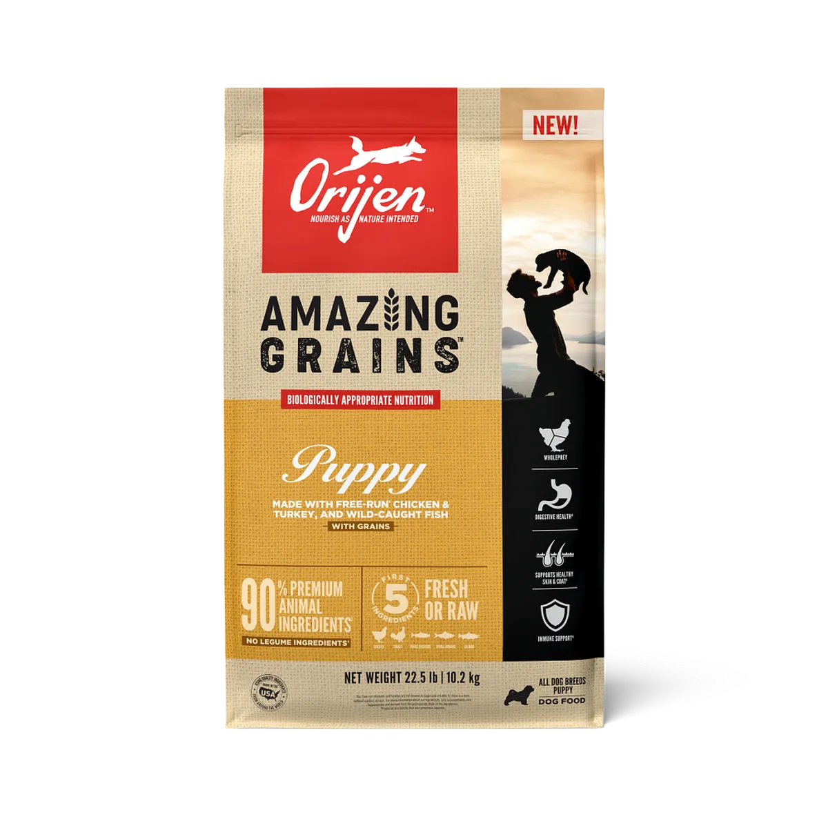 ORIJEN - Amazing Grains Puppy Recipe, Size: 1.8kg