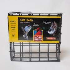 MORE BIRDS - Single metal suet cage, Color: Noir