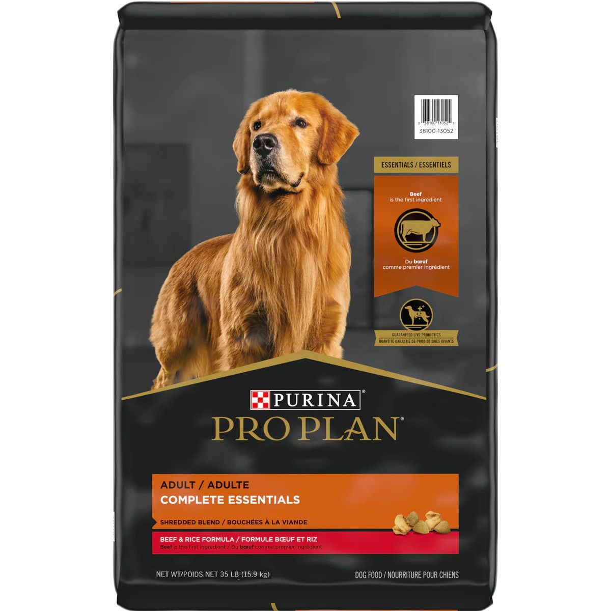 PROPLAN - Recette Shredded Blend Essentials pour Chien Adulte, Saveur: Bœuf &amp; Riz, Format: 15.9kg