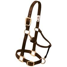 WEAVER - Original Adjustable Chocolate Chin &amp; Throat Snap 1&#39;&#39; Halter, Size: Small