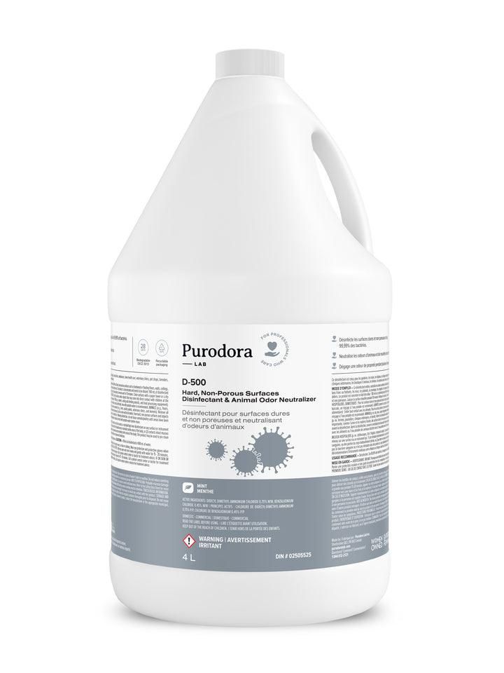 PURODORA LAB - Hard, Non-Porous Surfaces Disinfectant (D-500), Format: 4L