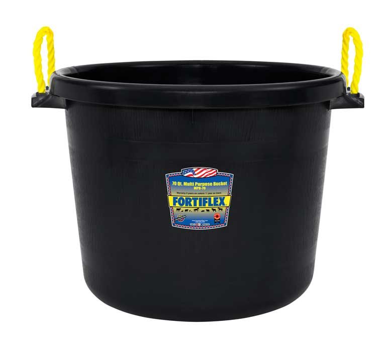 FORTIFLEX - Multi-purpose bucket, Color: Noir, Size: 70 QT