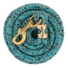 WEAVER - Poly Lead Mosaic Rope with Brass Snap, Color: Turquoise/Brun/Tan