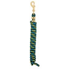 WEAVER - Mini/Pony Lead 7&#39; with Brass Snap, Color: Noir/Bleu/Lime