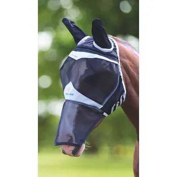 SHIRES EQUESTRIAN - FlyGuard Pro Fine Mesh Fly Mask w/ Ears &amp; Nose, Size: XSmall Poney, Color: Noir
