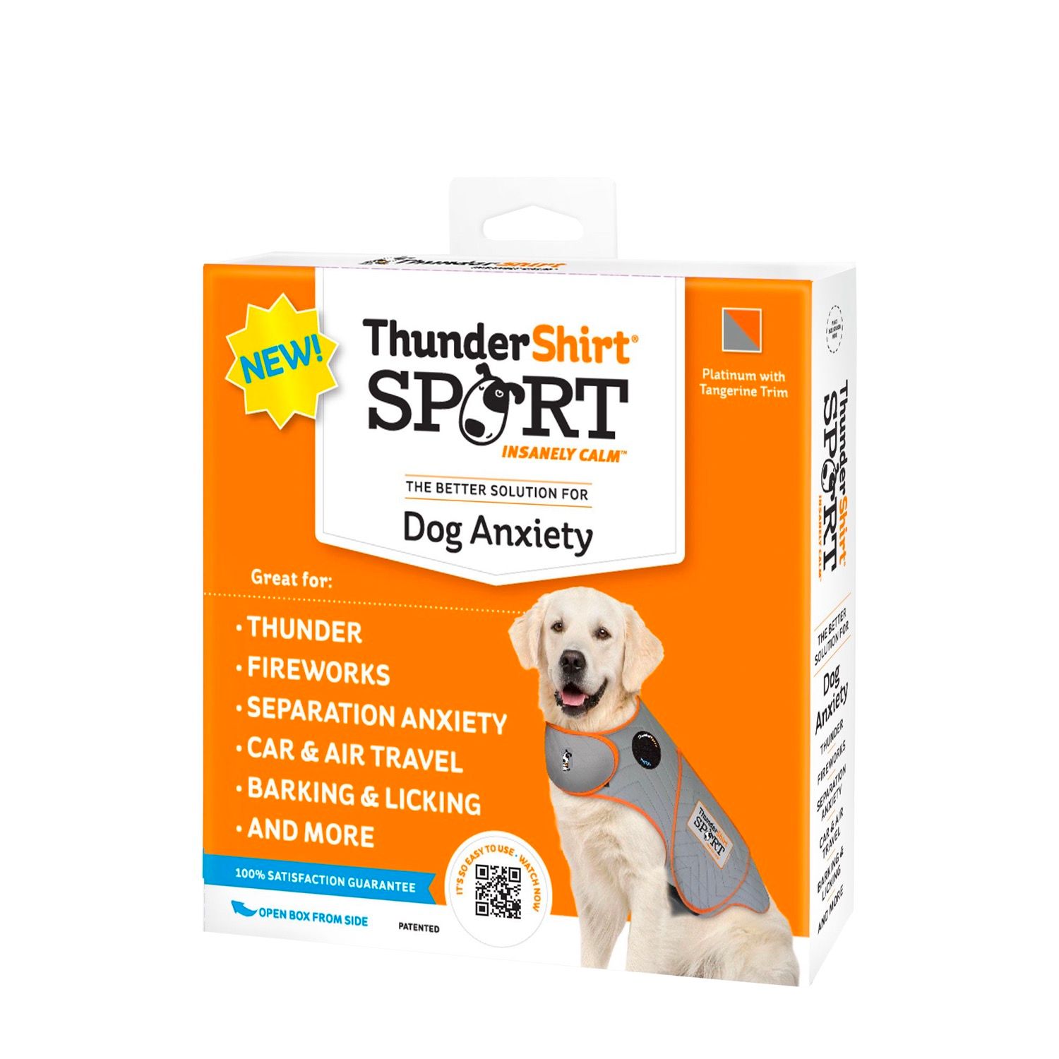 THUNDERSHIRT - Sport Dog Anxiety Jacket, Size: XSmall, Color: Tangerine