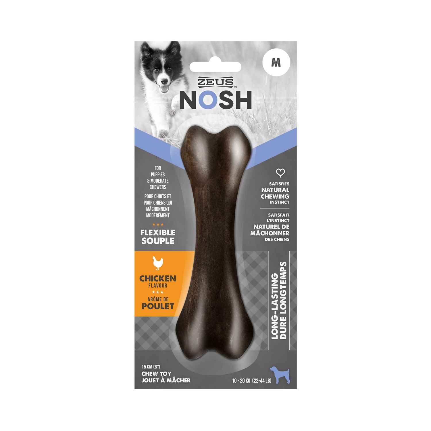 ZEUS - Nosh Medium Soft Chew Toy, Flavor: Poulet