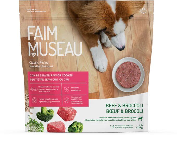 FAIM MUSEAU - Chien Boeuf &amp; Brocoli, Format: 24 médaillons/6lbs