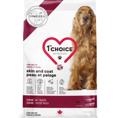 1st CHOICE - Skin &amp; Coat Lamb Recipe for All Breeds Senior Dogs, Format: 11kg