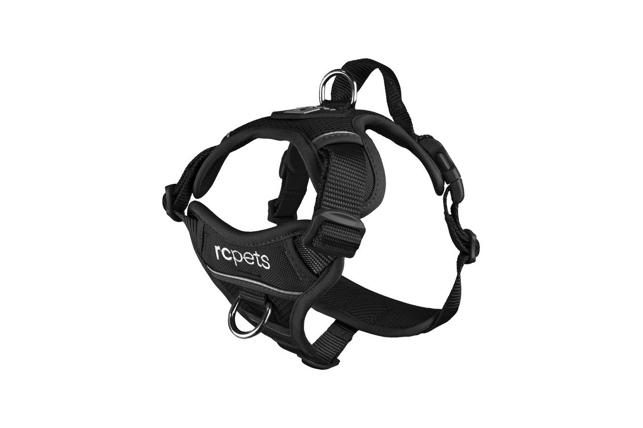 RC PETS - Black Momentum Control Harness, Size: Small