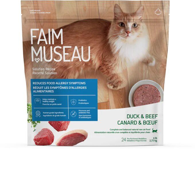 FAIM MUSEAU - Recette pour Chat Canard &amp; Boeuf, Format: 24 médaillons/6lbs