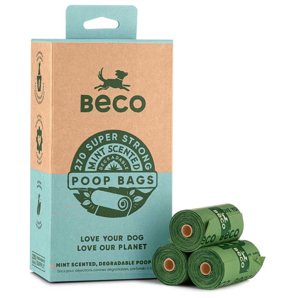 BECO PETS - Biodegradable Mint Scent Poop Bags, Format: 60sacs