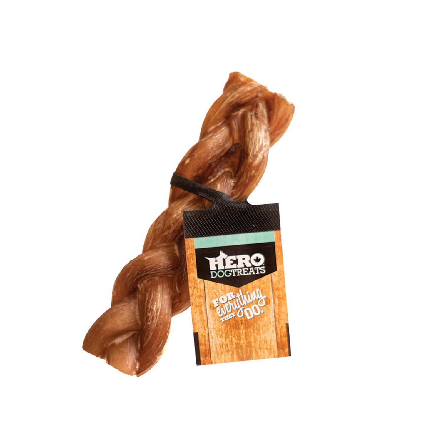HERO DOG TREATS - Bully Stick tressé, Size: 6po