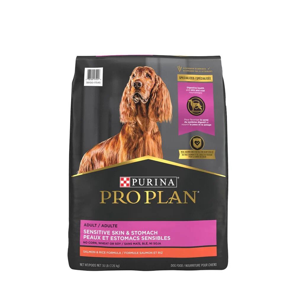 PROPLAN - Sensitive Skin &amp; Stomach Formula for Adult Dogs, Flavor: Saumon &amp; Riz, Format: 13.6kg