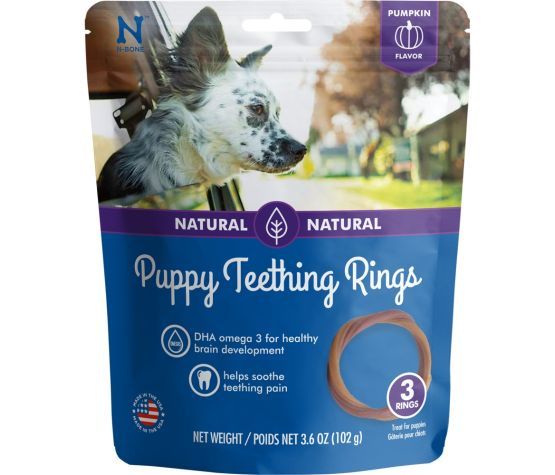 N-BONE - Dental Ring - Puppy, Flavor: Citrouille, Format: 3.6oz (Paquet 3)