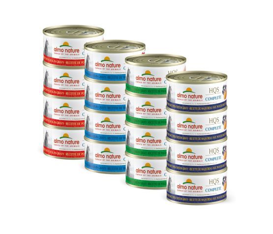 ALMO NATURE - HQS Complete - Rotation Pack (4 flavours), Flavor: Poulet/Thon/Patates douces (#1), Format: 12x70g