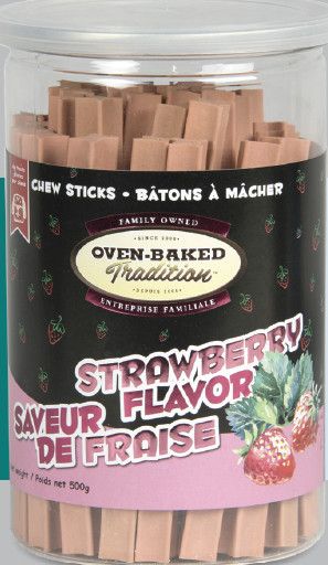 OVEN-BAKED TRADITION - Dental Chew Sticks for Dogs, Flavor: Fraises, Format: 500g