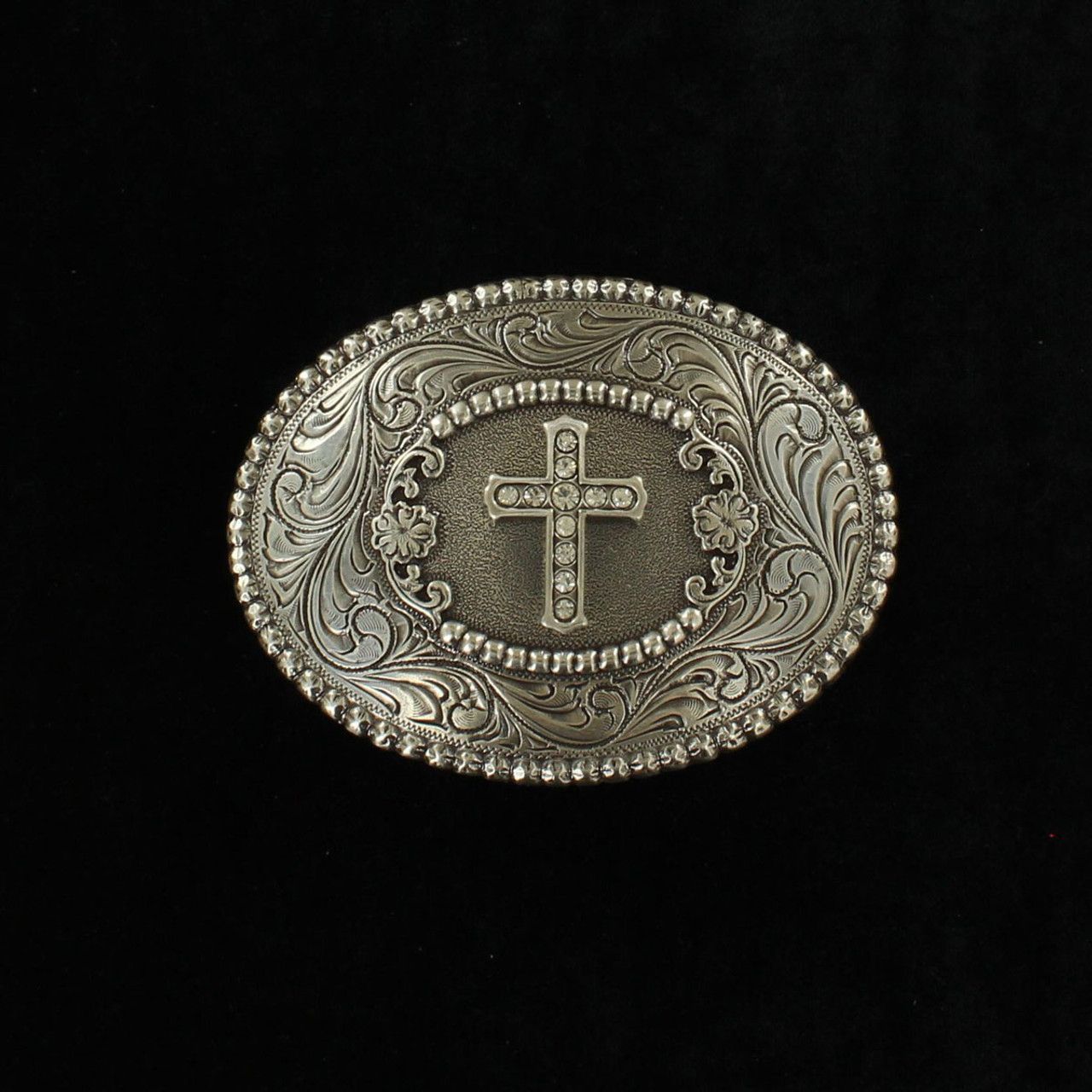 NOCONA - Blazin Cross Oval Buckle, Color: Argent