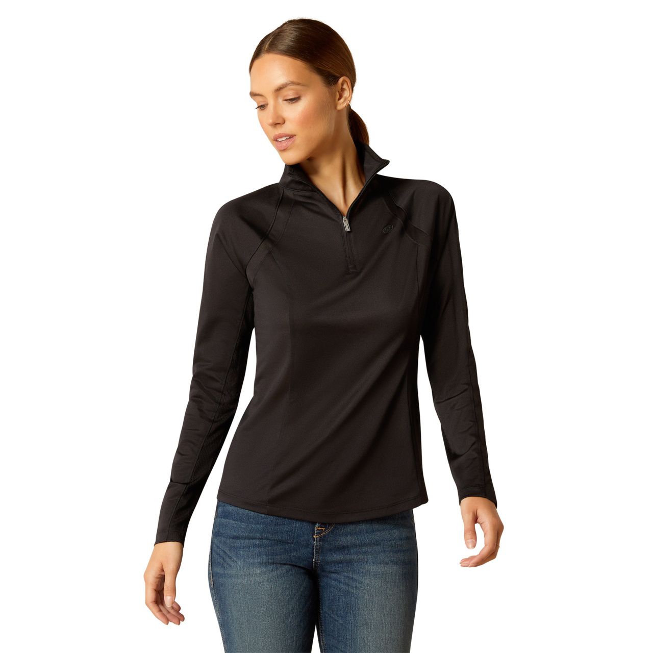 ARIAT - Sunstopper 3.0 1/4Zip Black Baselayer, Size: XSmall