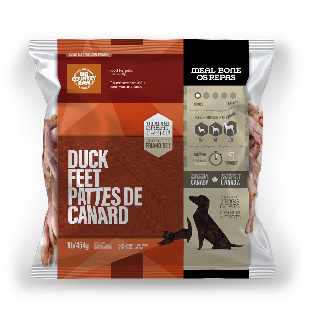 BIG COUNTRY RAW - Duck feet, Format: 1lb