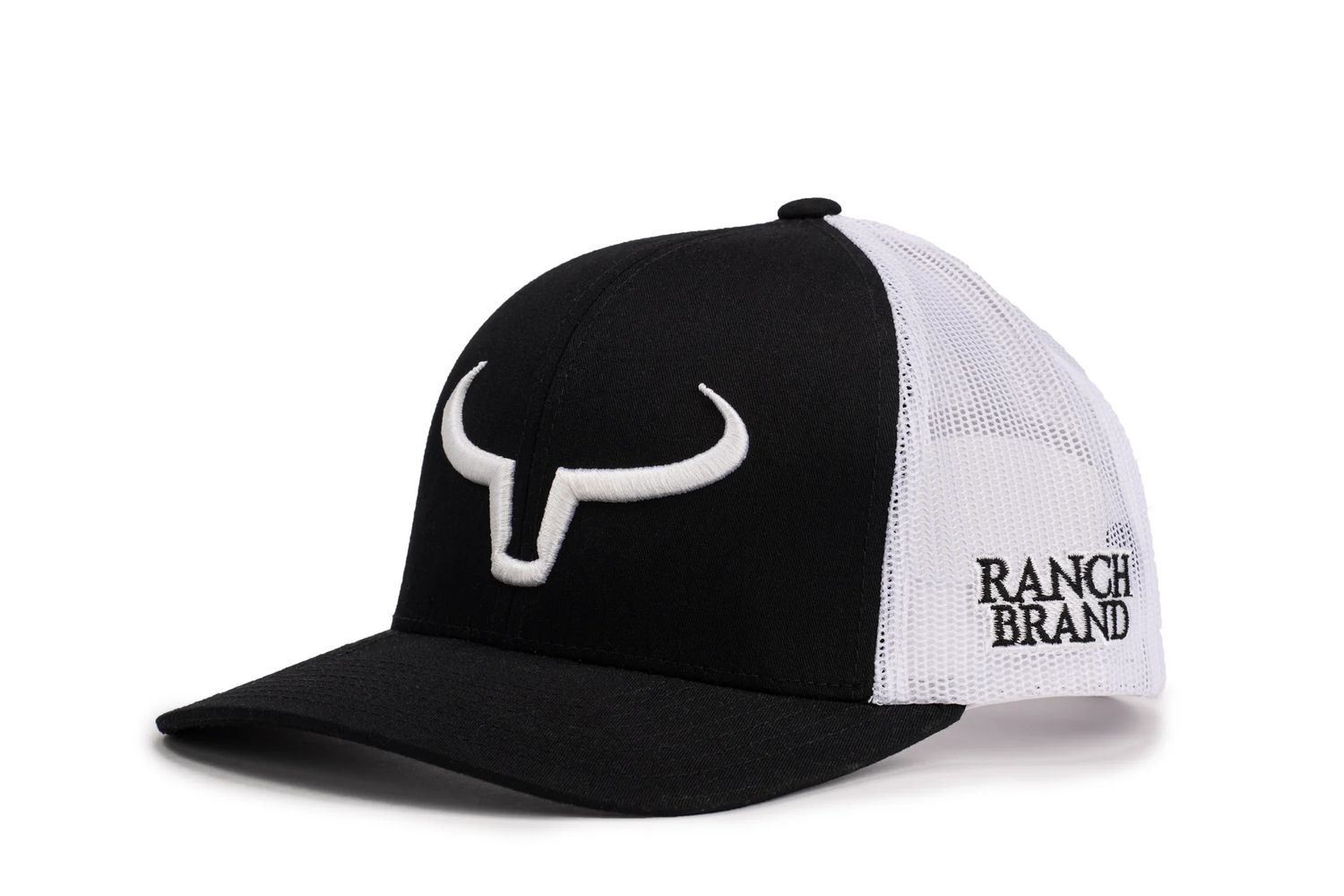 RANCH BRAND - Rancher Cap Black &amp; White Mesh, Color: Logo Blanc