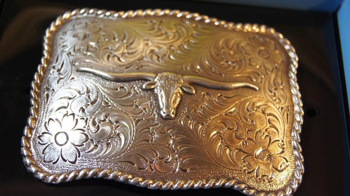NOCONA - Texas Longhorn Buckle, Color: Argent