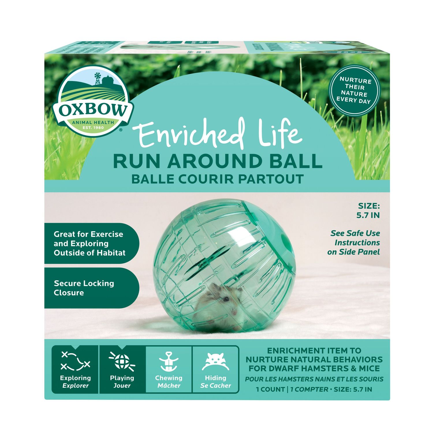 OXBOW - &quot;Enriched Life&quot; Exercise Ball for Small Animals, Size: 5.7po