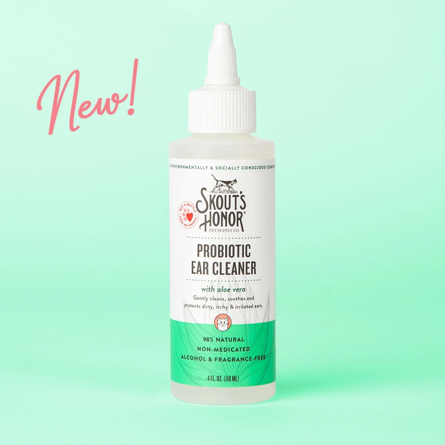 SKOUT&#39;S HONOR - Probiotic Cat Ear Cleaner, Format: 4oz