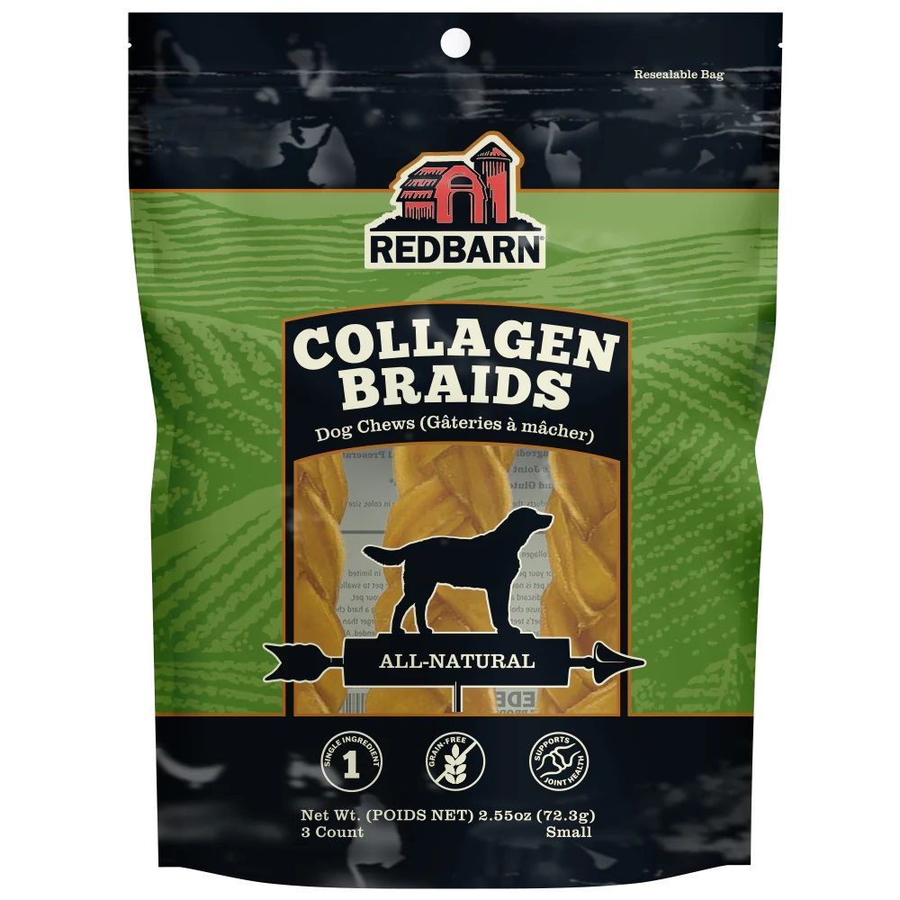 REDBARN - Braided Collagen Stick in Bag, Format: Small (3x unités)