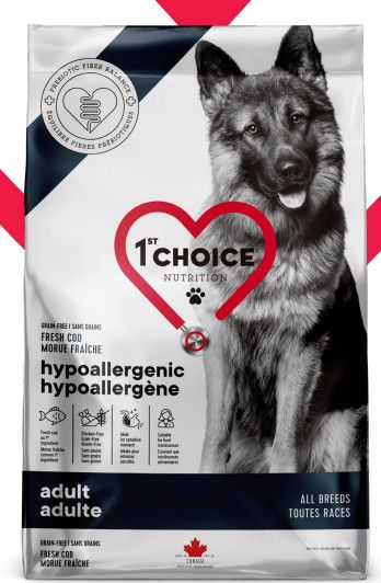 1st CHOICE - Hypoallergenic Cod Recipe for All Breeds Adult Dogs, Format: 2kg