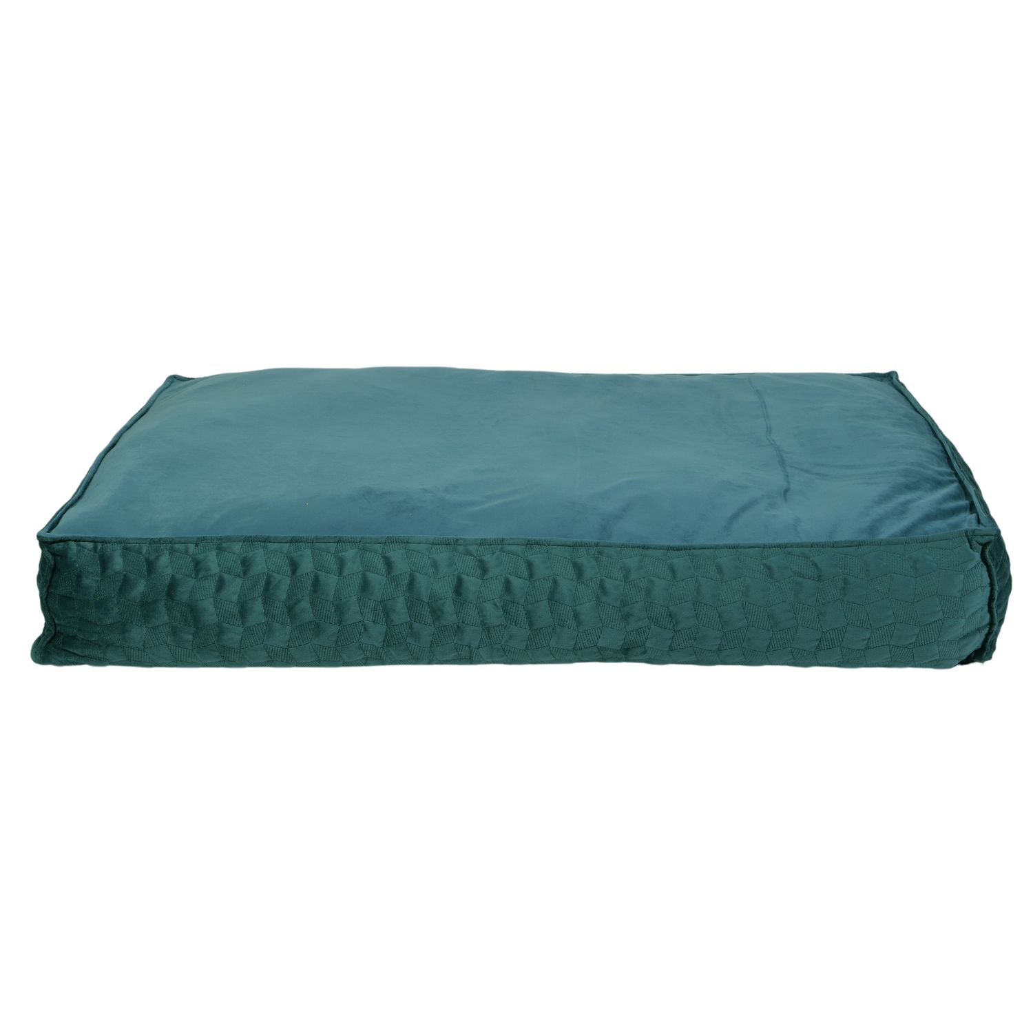 bud&#39;z - Opal Green Cosmos Cushion Style Flat Bed, Size: 100 x 70 x 16cm