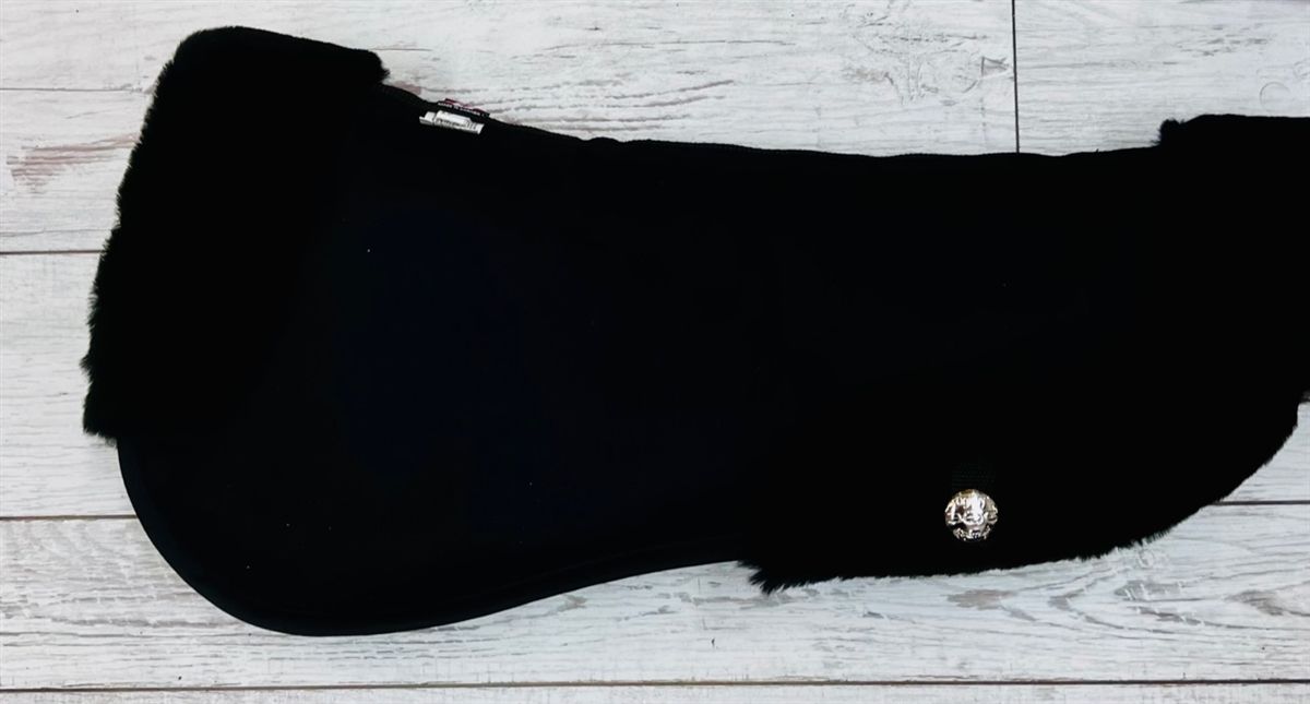OGILVY EQUESTRIAN - Black Liberty Jumper Memory Foam Sheepskin Half Pa, Mouton: Noir