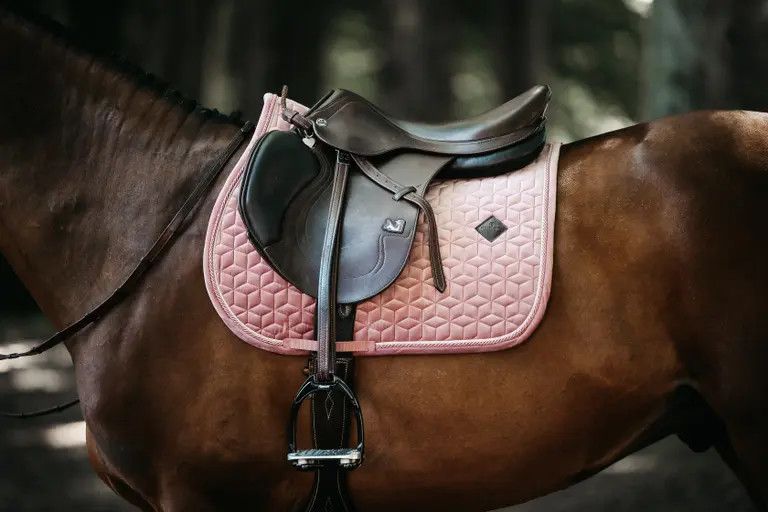 KENTUCKY HORSEWEAR - Velvet Collection Old Rose Jumping Saddle Pad by, Size: Full