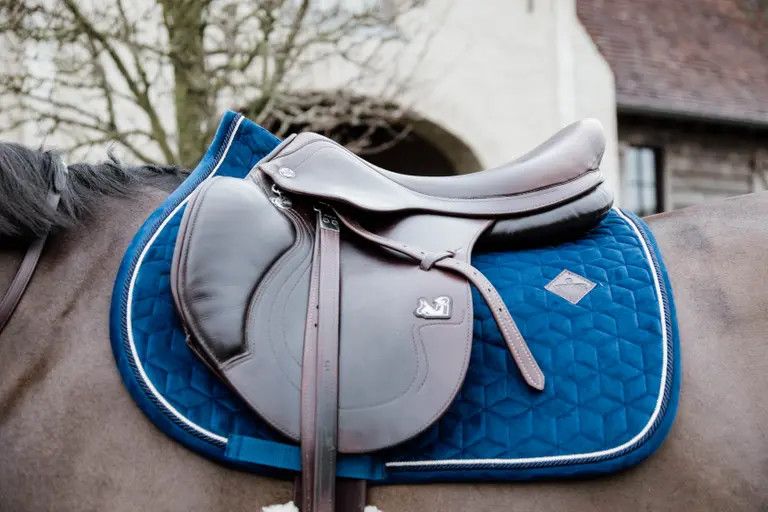 KENTUCKY HORSEWEAR - Saddle Pad Basic Navy Velvet Jumping, Size: Full