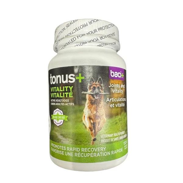 BACI+ - Supplément Tonus+ Vitalité pour Chien Adulte Actif, Format: 150g