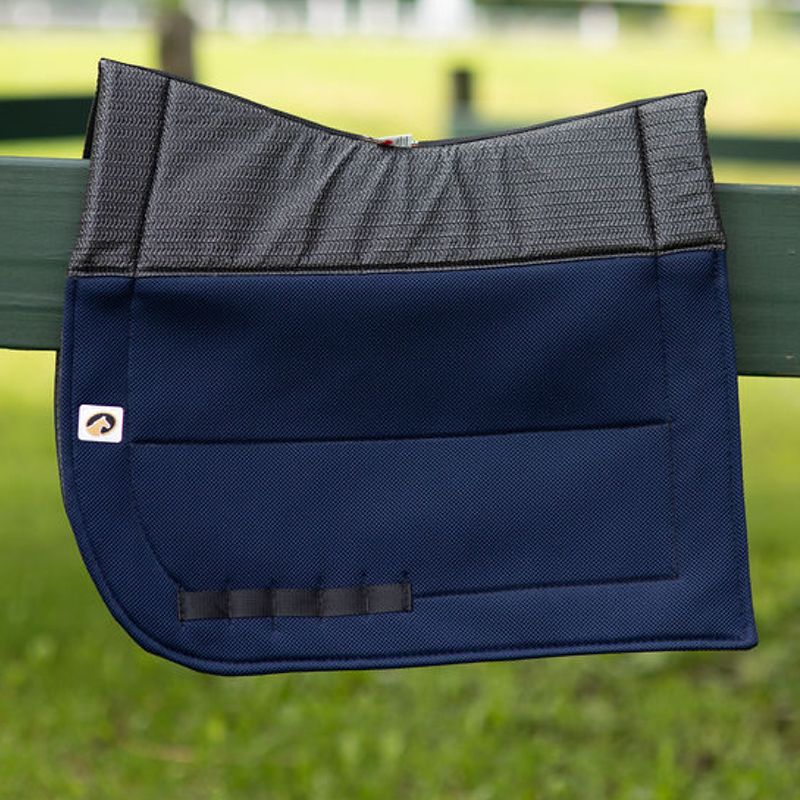 ECOGOLD - Navy Secure Dressage Saddle Pad, Size: Standard