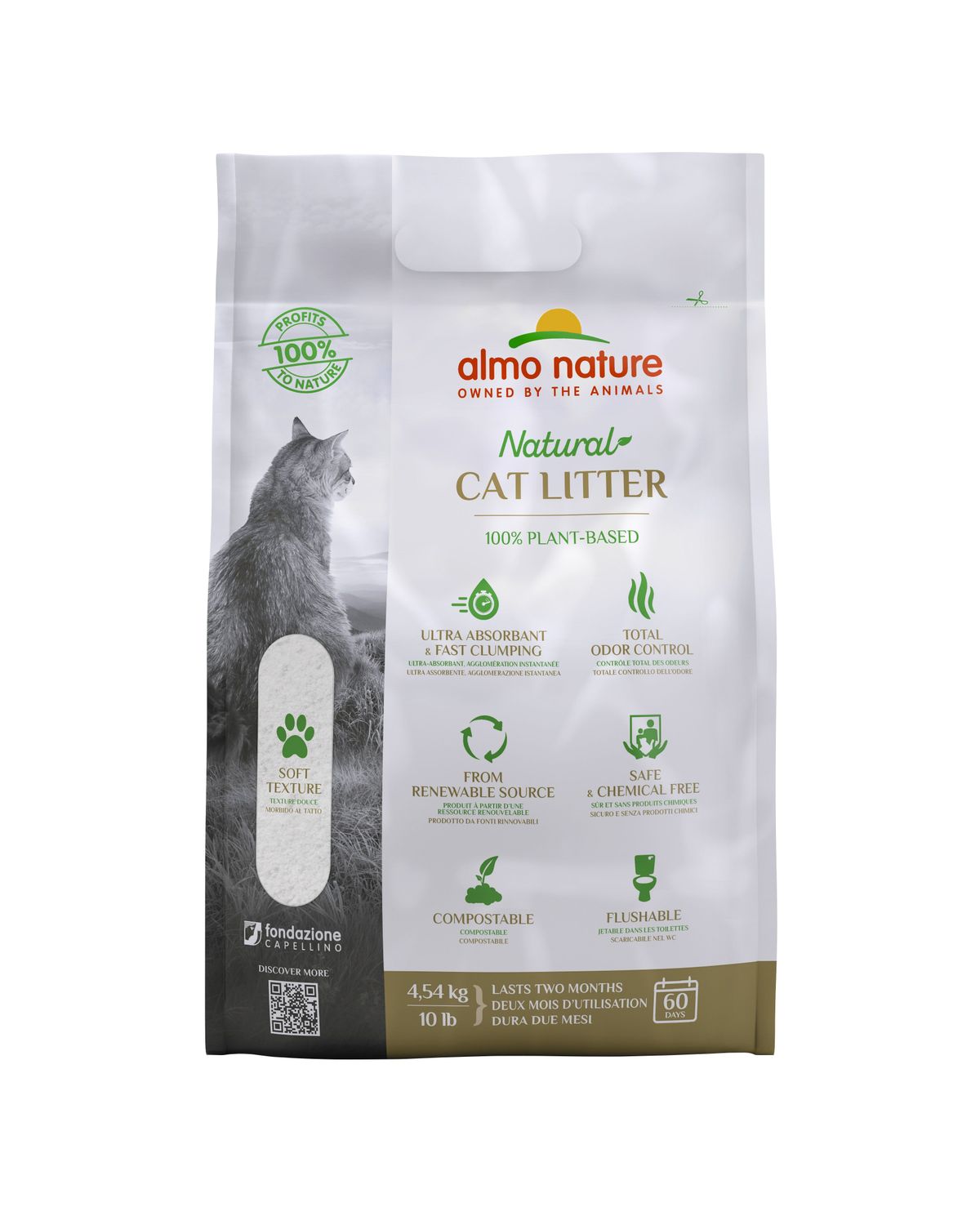 ALMO NATURE - Clumping Ultra-Fine Natural Texture Cat Litter, Size: 10lbs