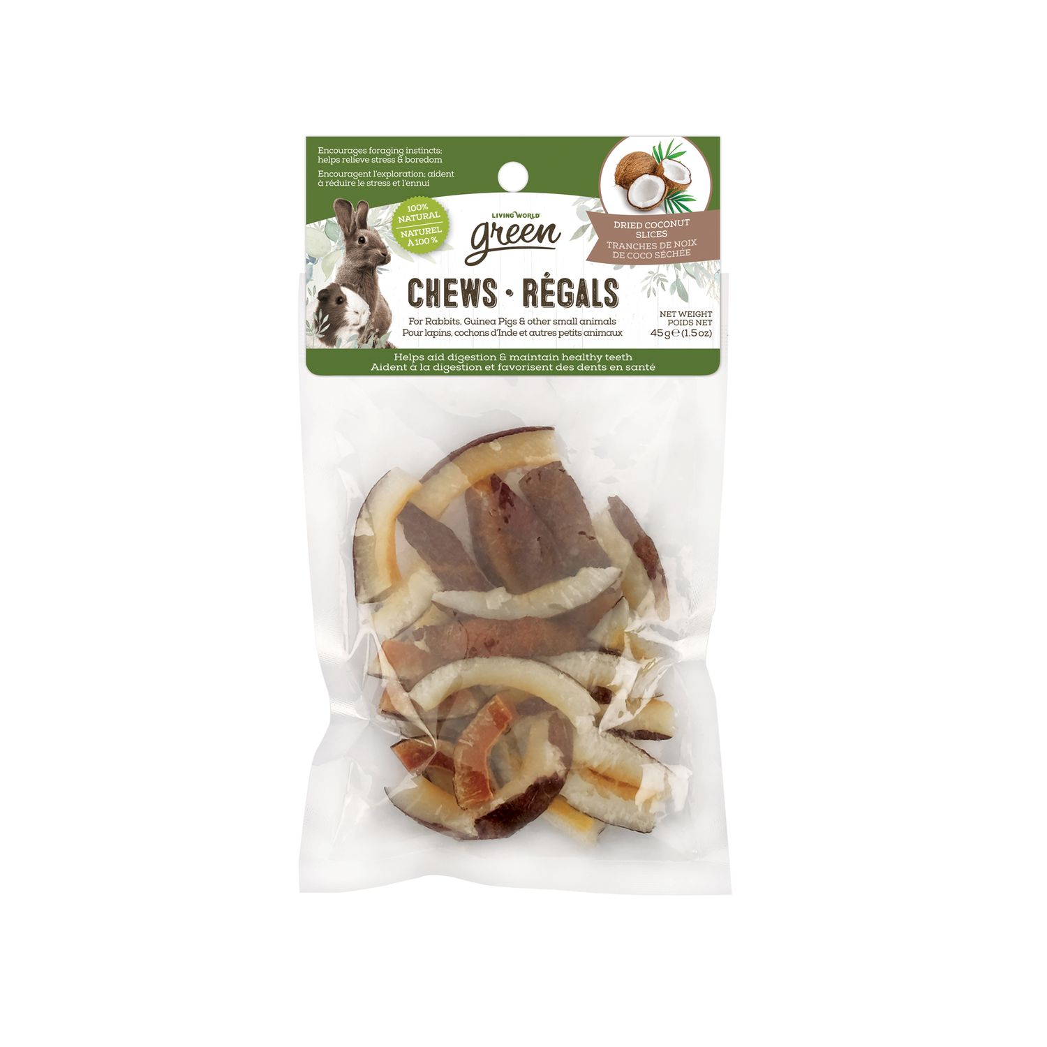LIVING WORLD - Dried Coconut Slices, Size: 45g