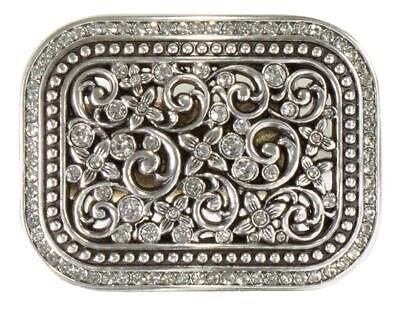 M&amp;F WESTERN - Floral Clear Rhinestones Western Buckle, Color: Argent