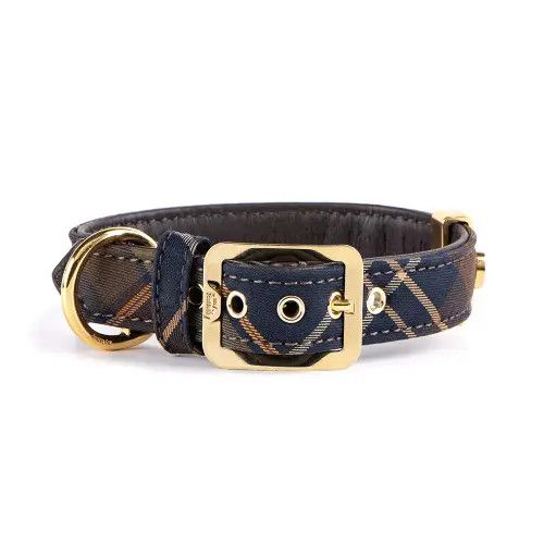 MYFAMILY - Tartan Hermitage Collar in Genuine Italian Leather, Size: XXXSmall