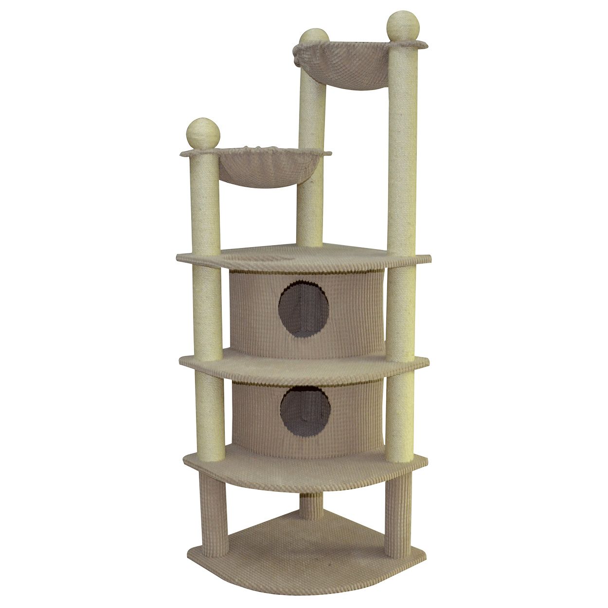 ANIMAL TREASURE - Scratcher Skyscraper 66'' Cat Tree, Colour: Beige