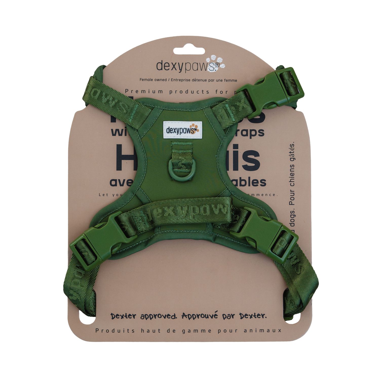 DEXYPAWS - Camo Green No-Pull Dog Harness, Size: XSmall