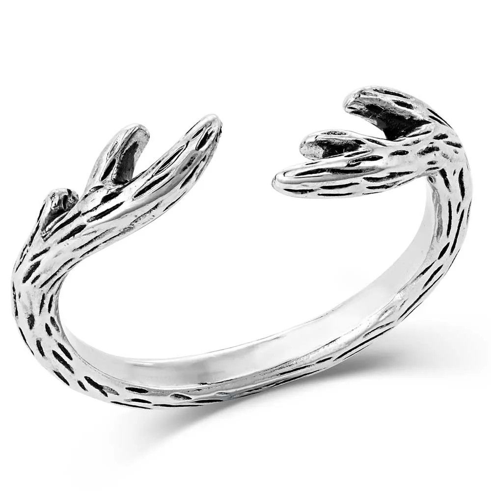MONTANA SILVERSMITH - Embrace the Wild Antler Ring, Color: Argent